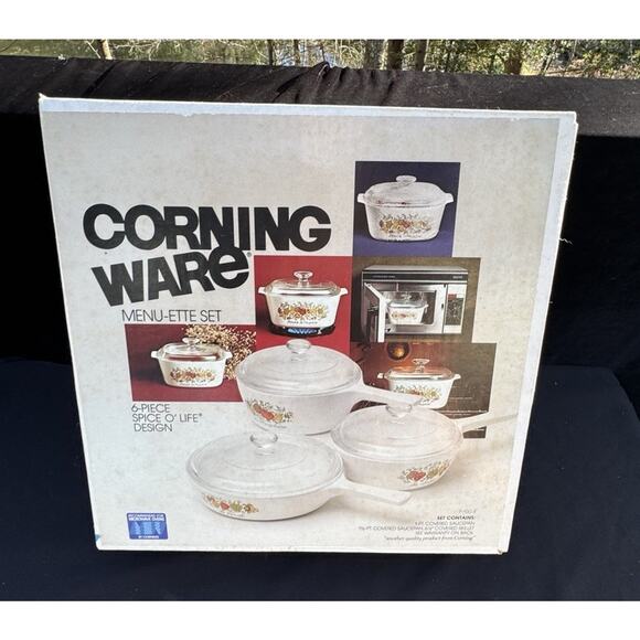 Vintage Corning Ware Menu-ette 6 Piece Set Spice Of Life NIB P-100-8 New! Sealed - Picture 1 of 8